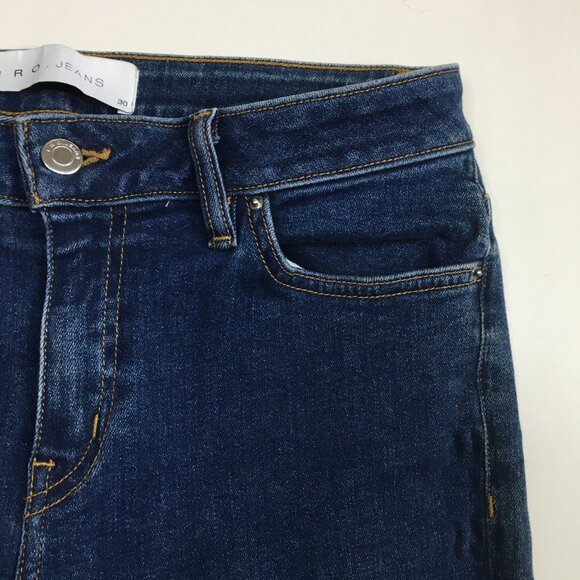 IRO Jarod Medium Wash Step Fray Hem 5 Pocket Logo Hardware Jeans - Picture 6 of 12